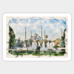 The Blue Mosque or Sultan Ahmet in Istanbul, Turkey Sticker